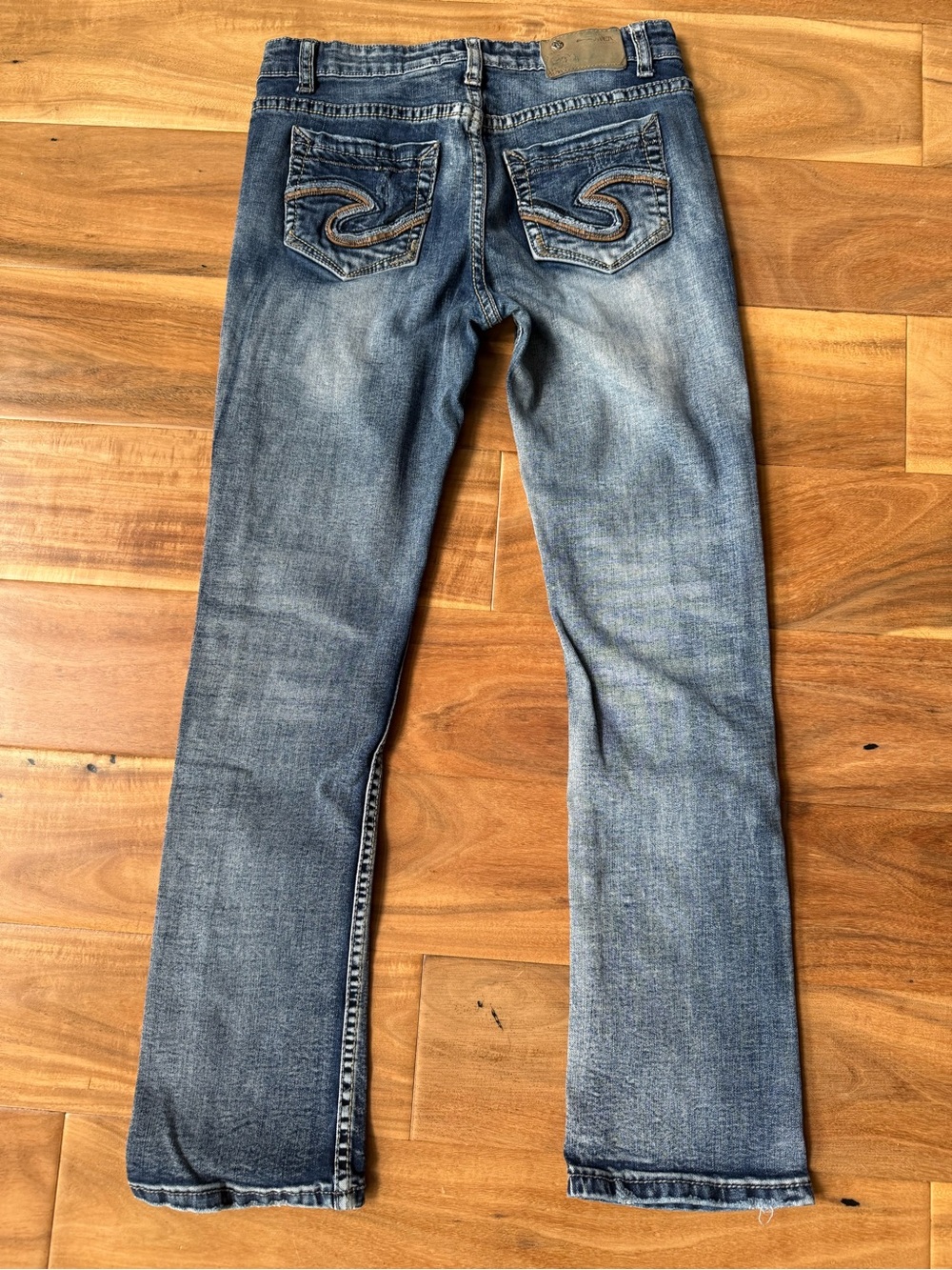 Silver Jeans Kids Tammy Blue Faded Straight-Leg Jeans